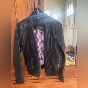 Black leather jacket